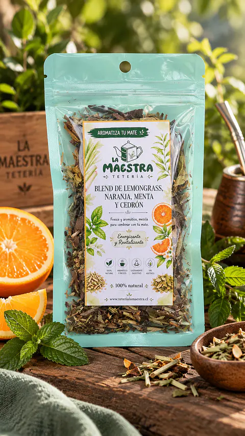 Blend de Lemongrass, Naranja, Menta y Cedrón 🍊🌿