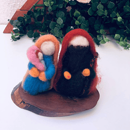 FIGURAS DEL PESEBRE:  Pesebre "s" niño rosa y café