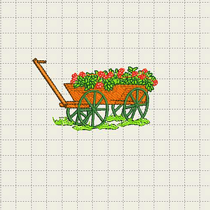 Matriz primavera #6 carreta con flores