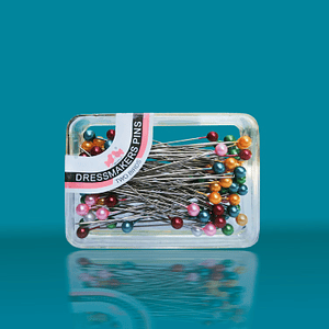 Alfileres grandes 50 mm. cabeza perla cj. 100 uds.