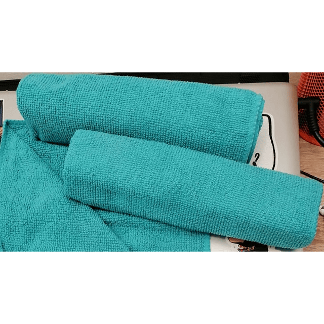 Set 5 toallas microfibra verde 39x39cms. sin logo