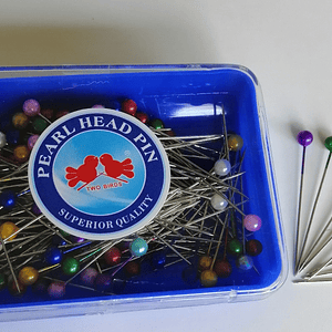 Alfileres cabeza perla 38mm cj. 144 und.