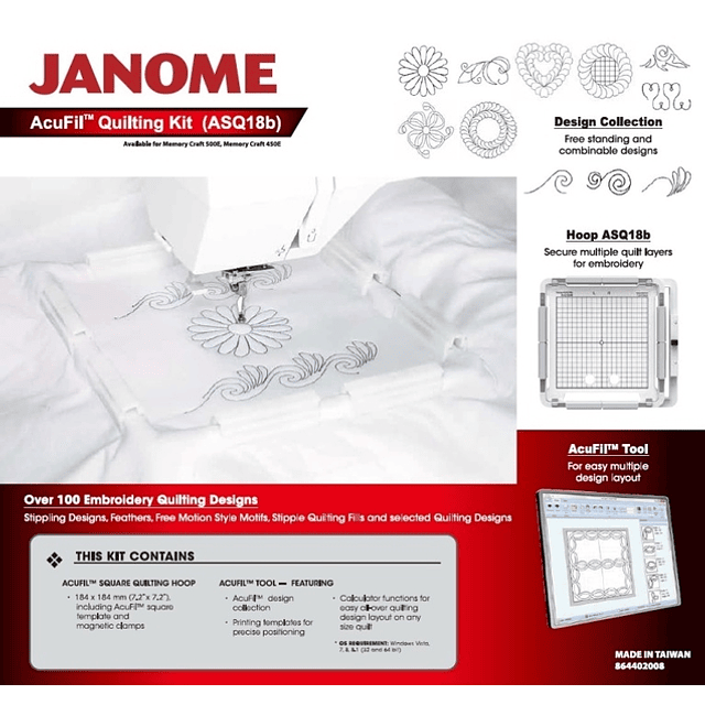 Bastidor toallas kit quilting acufil (asq18b)