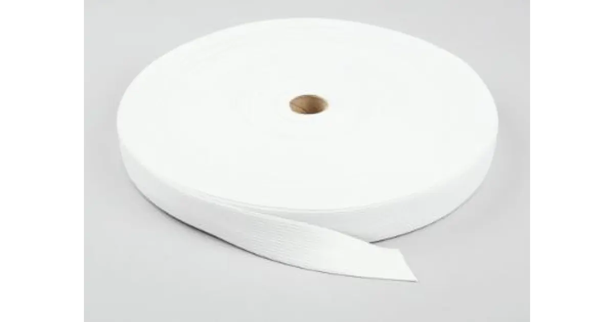 Rouleau 25m d'élastique cotelé blanc 25 mm - Tissus Price