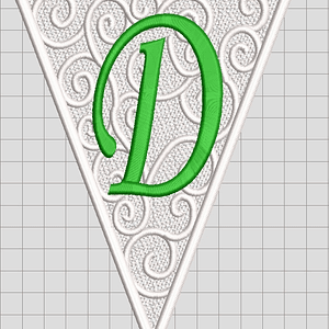 Matriz encaje libre banderin letra d