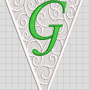 Matriz encaje libre banderin letra g