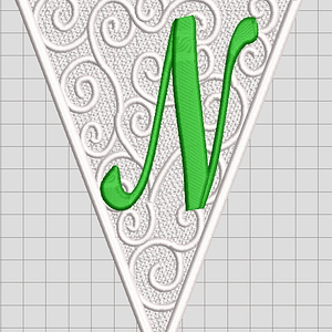 Matriz encaje libre banderin letra n
