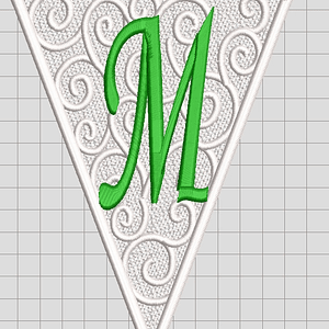 Matriz encaje libre banderin letra m