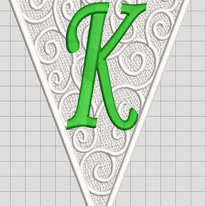 Matriz encaje libre banderin letra k