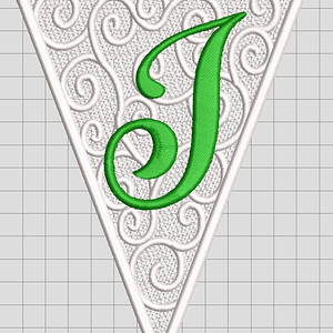 Matriz encaje libre banderin letra j