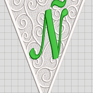 Matriz encaje libre banderin letra ññ