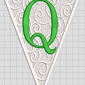 Matriz encaje libre banderin letra q