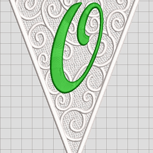 Matriz encaje libre banderin letra o