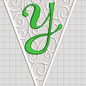 Matriz encaje libre banderin letra y