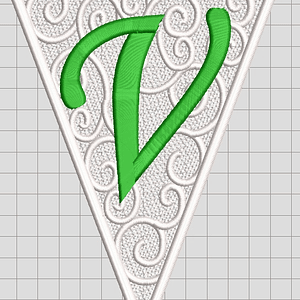 Matriz encaje libre banderin letra v