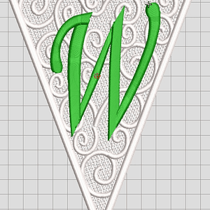 Matriz encaje libre banderin letra w