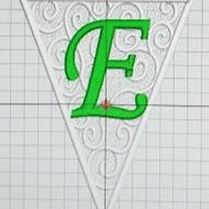 Matriz encaje libre banderin letra e