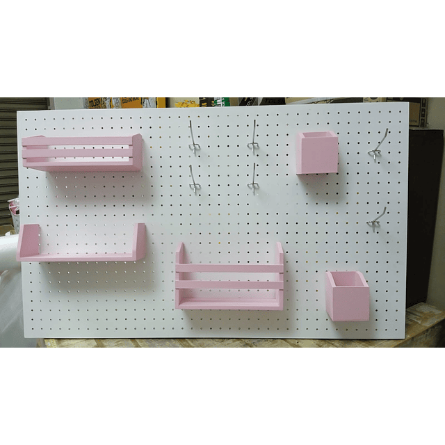 Panel organizador  60 cms. x 100 cms  6 ganc + kit rosa