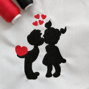 Matriz 14 de febrero #7 siluetas niño beso