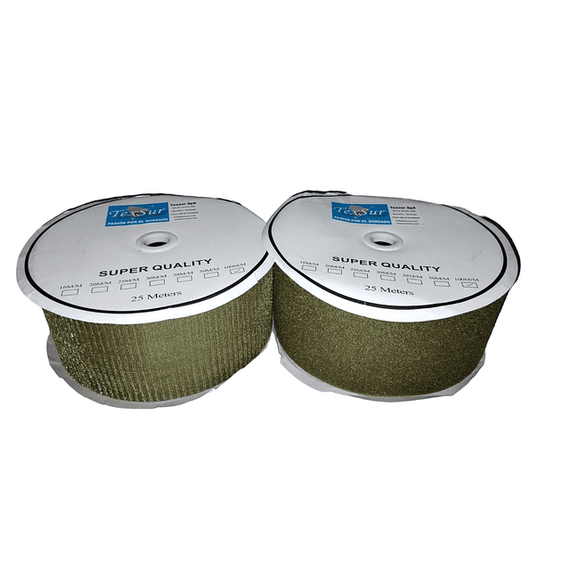 Velcro verde musgo 100 mm x  rollo 25 mts.