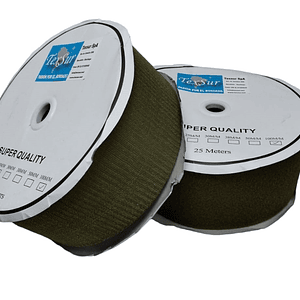 Velcro verde musgo 100 mm x  rollo 25 mts.
