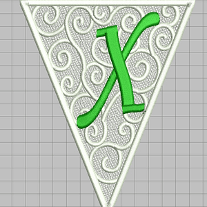 Matriz encaje libre banderin letra x