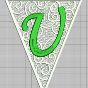 Matriz encaje libre banderin letra u