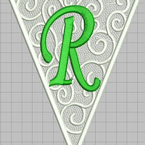 Matriz encaje libre banderin letra r