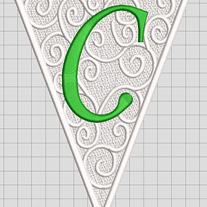 Matriz encaje libre banderin letra c