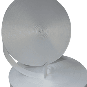 Cinta lanyard rollo 25 mm x 100  blanca mts