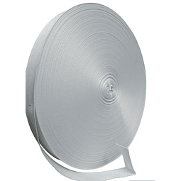 Cinta lanyard rollo 25mm x100m blanca