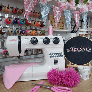 Tijera sastre 9mm rosada c/tapa