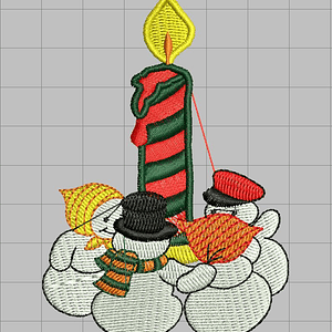 Matriz navideña #5 vela con hombres de nieve