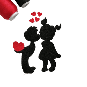 Matriz 14 de febrero #7 siluetas niño beso