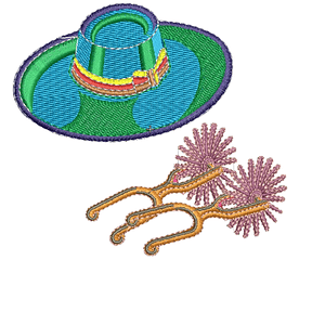 Matriz fiestas patrias #7 sombrero y espuelas
