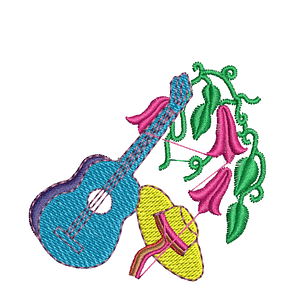 Matriz fiestas patrias #1 guitarra y sombrero