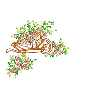 Matriz primavera #1 carreta con flores