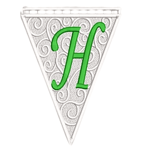 Matriz encaje libre banderin letra h