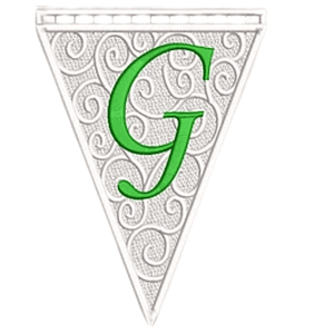 Matriz encaje libre banderin letra g
