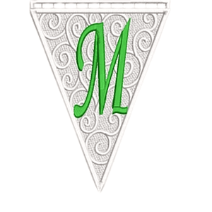 Matriz encaje libre banderin letra m