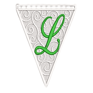 Matriz encaje libre banderin letra l