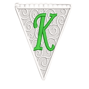 Matriz encaje libre banderin letra k