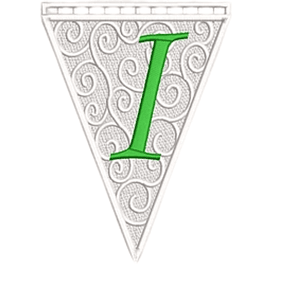 Matriz encaje libre banderin letra i