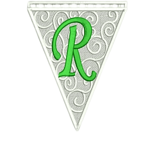 Matriz encaje libre banderin letra r