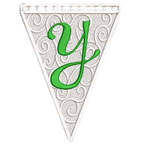 Matriz encaje libre banderin letra y