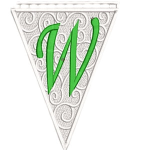 Matriz encaje libre banderin letra w