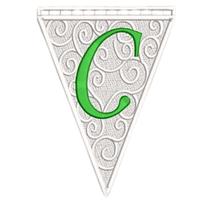 Matriz encaje libre banderin letra c