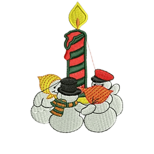 Matriz navideña #5 vela con hombres de nieve