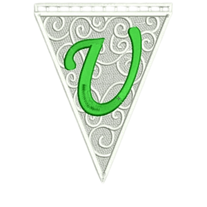 Matriz encaje libre banderin letra u