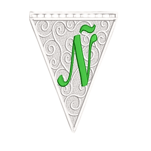 Matriz encaje libre banderin letra ññ